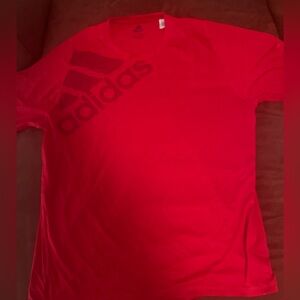 Red adidas tee large, new